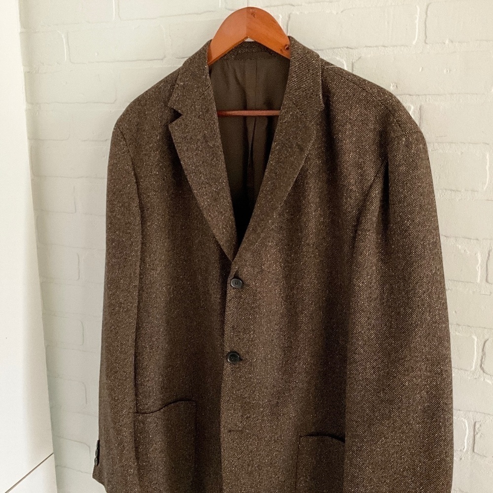Hugo Boss Sirrah Silk Wool Tweed Blazer Quiet Luxury Hazelnut Brown US 48L - Picture 6 of 16